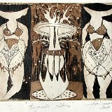 Tragende Göttin - Radierung - 2004